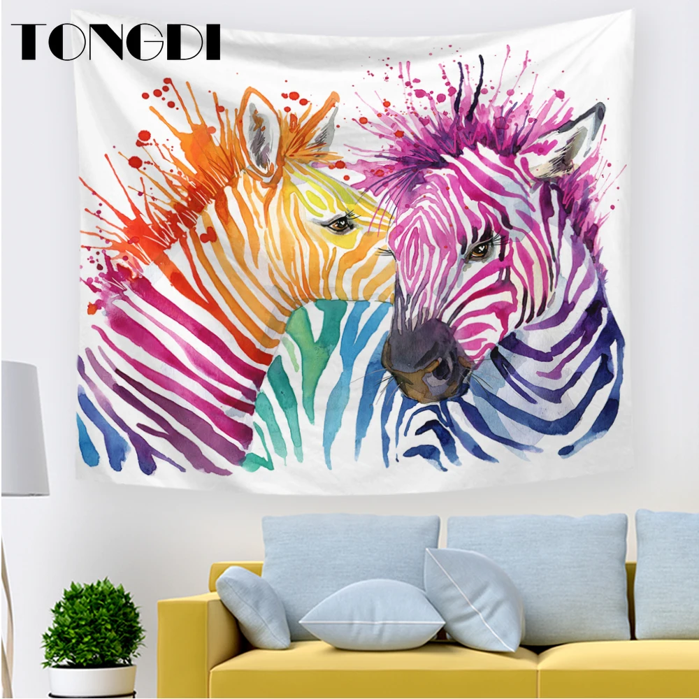 TONGDI гобелен современный элегантный тропический африканский дикий животный