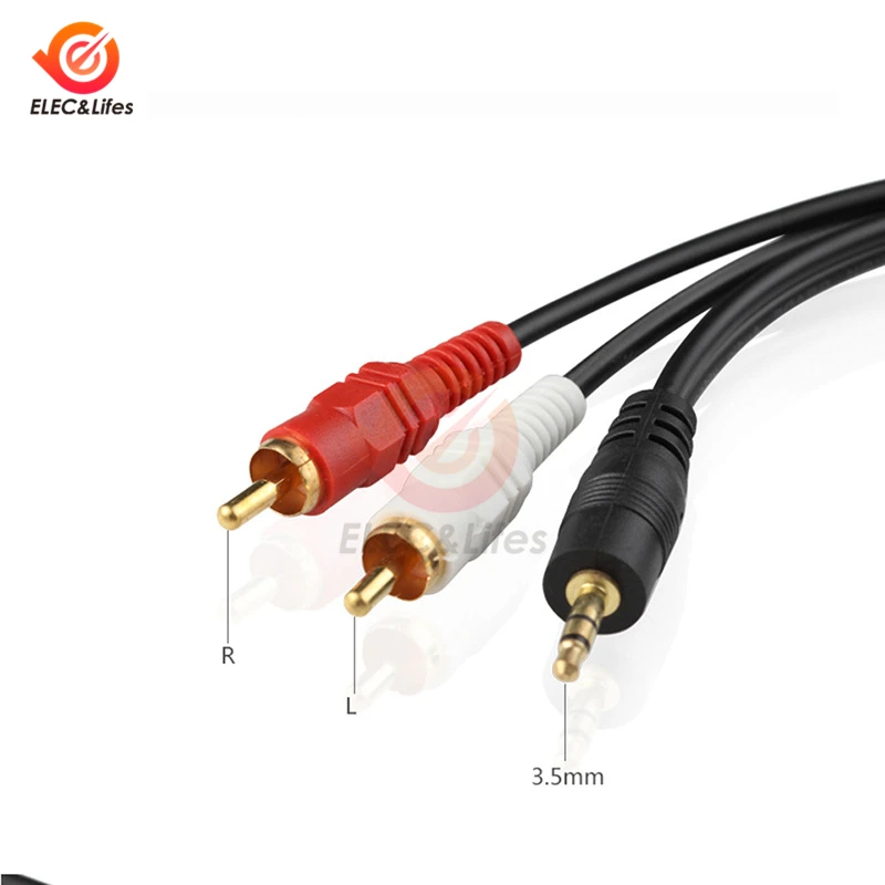 Аудиокабель RCA 1 5 м штекер 2 на разъем 3 мм AUX кабель-разветвитель для домашнего