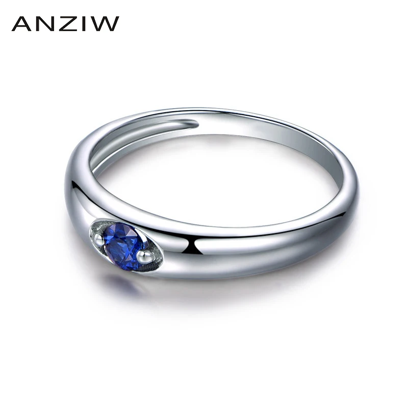 ANZIW 0 47 карат круглой огранки синий и красный цвета Сона Свадебные Solitire кольца 925