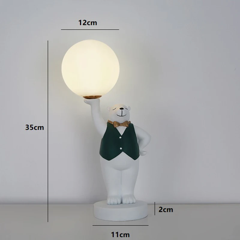 Скандинавская мультяшная настольная лампа полимерный полярный медведь