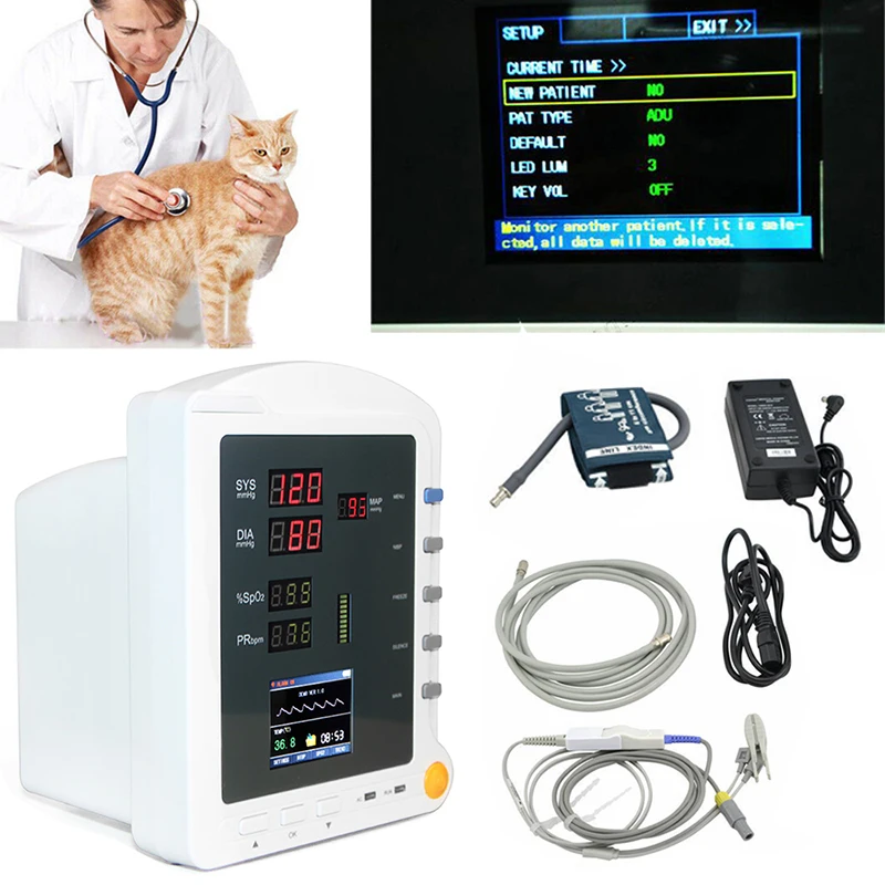 CONTEC CMS5100 VET Ветеринарный монитор NIBP SPO2 PR 3 параметры крови Давление пациента для