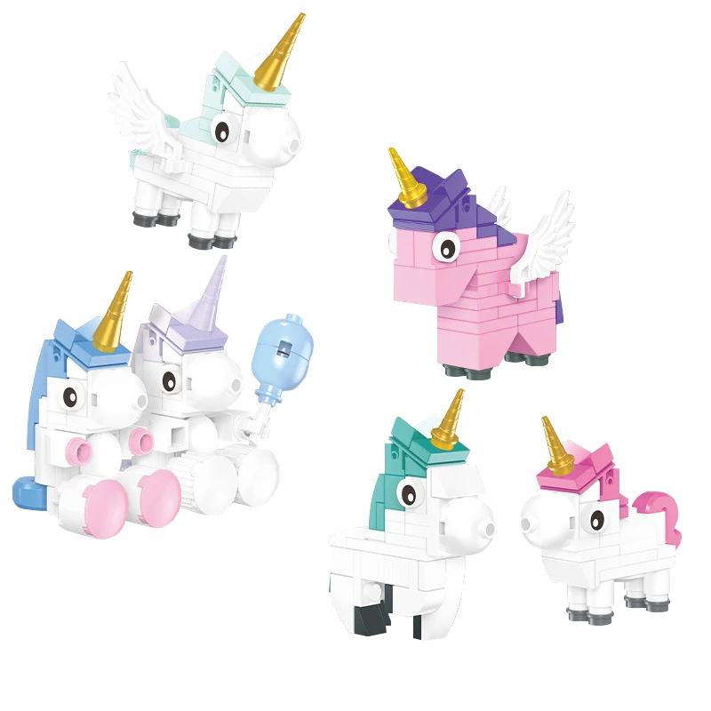 Конструктор MOC мультяшный пони милая единороженная мини-фигурка аниме сборные