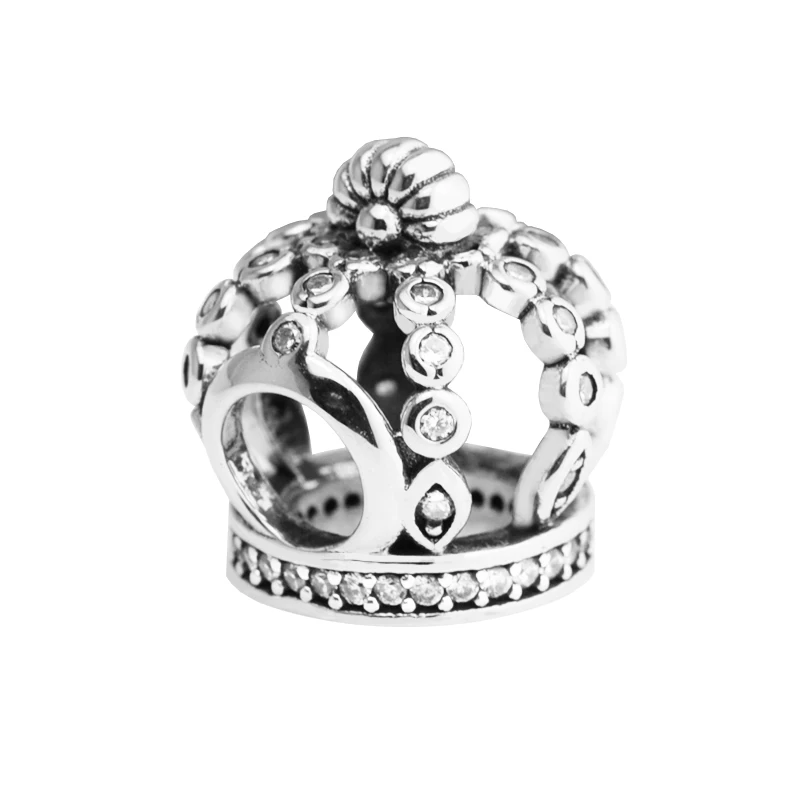 QANDOCCI 925 пробы Серебряная сказочная Корона Шарм бусина подходит для браслетов Diy