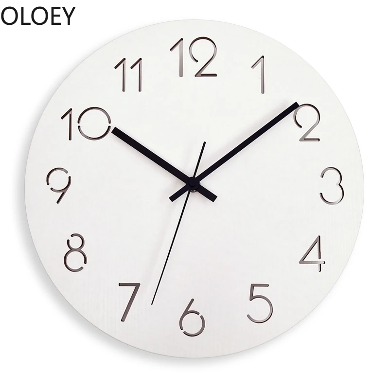 Wood Large Wall Clock Watch 3d Modern Living Room Bedroom Silent Yellow Clocks Vintage Home Decor Kitchen Office Horloge | Дом и сад