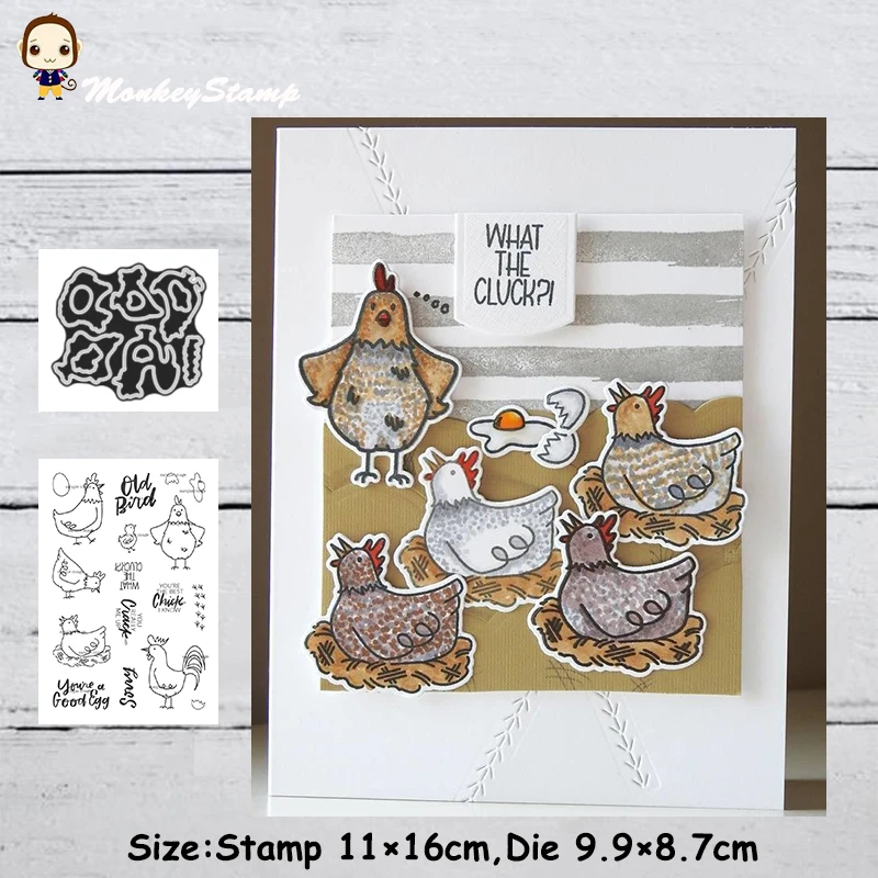 Обезьяна Животное курица металлические режущие штампы и трафарет для