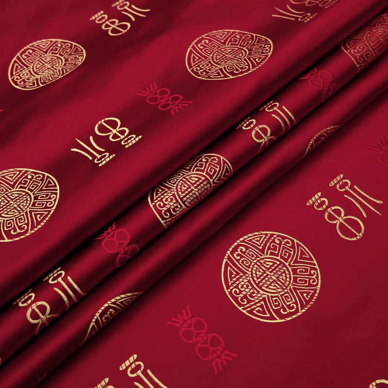 Satin fabric woven imitation silk Jacquard upholstery for handwork | Fabric