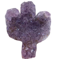 top natural purple cactus amethyst cathedral quartz crystal cluster mineral specimen from brazil