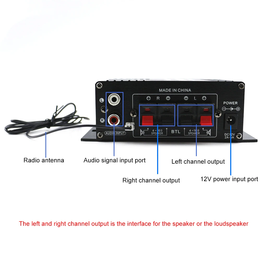 Автомобильный аудио усилитель 12 В Bluetooth Hi-Fi MP3 радио стерео бас динамик бустер