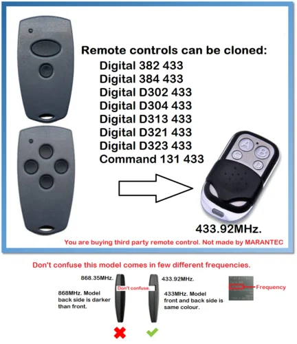 Marantec D302/D304/D313 совместимый пульт дистанционного управления гаражом/воротами