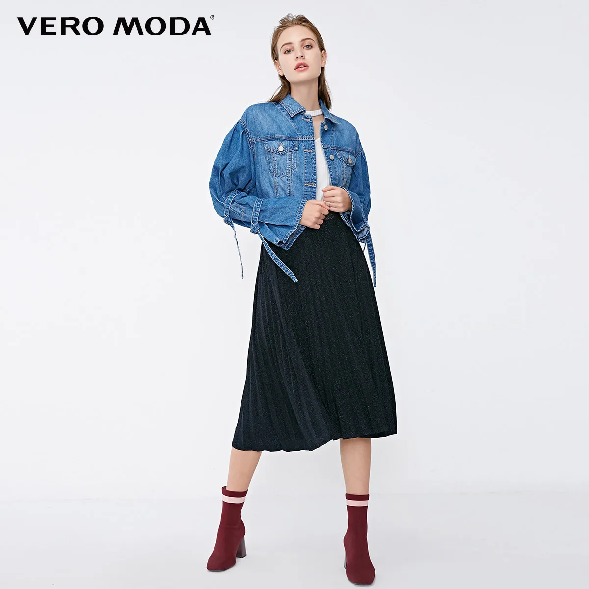 Vero Moda короткая Осенняя джинсовая ковбойская куртка | 318357515 Женская одежда