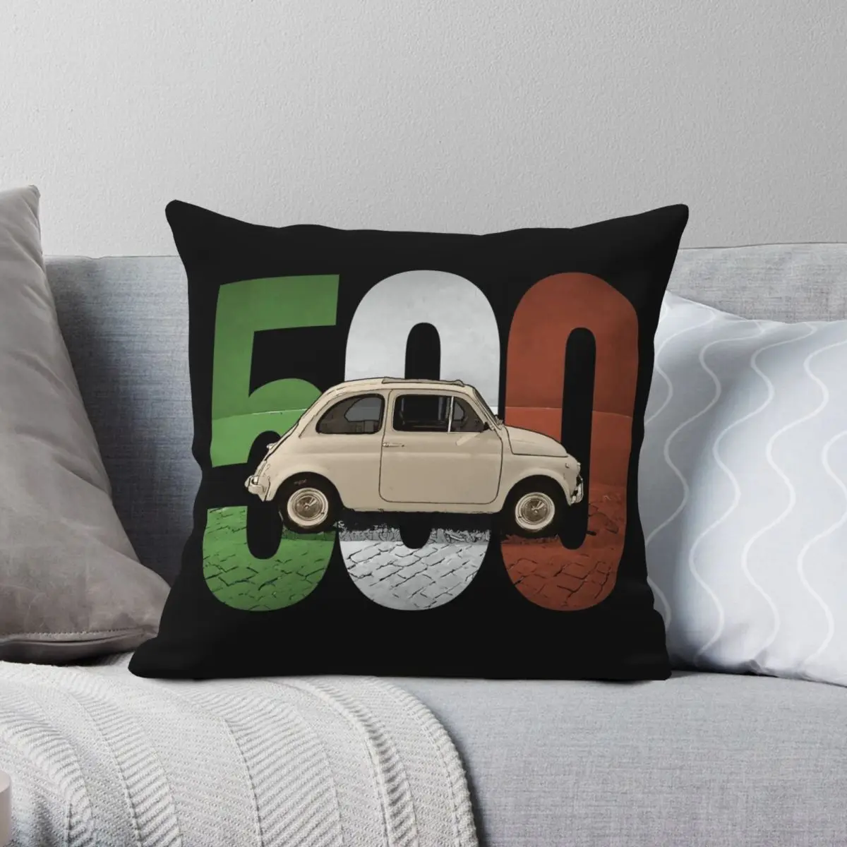 

Классическая квадратная наволочка Fiat 500, полиэстер, лен, бархат, узор, молния, Декор, оптовая продажа