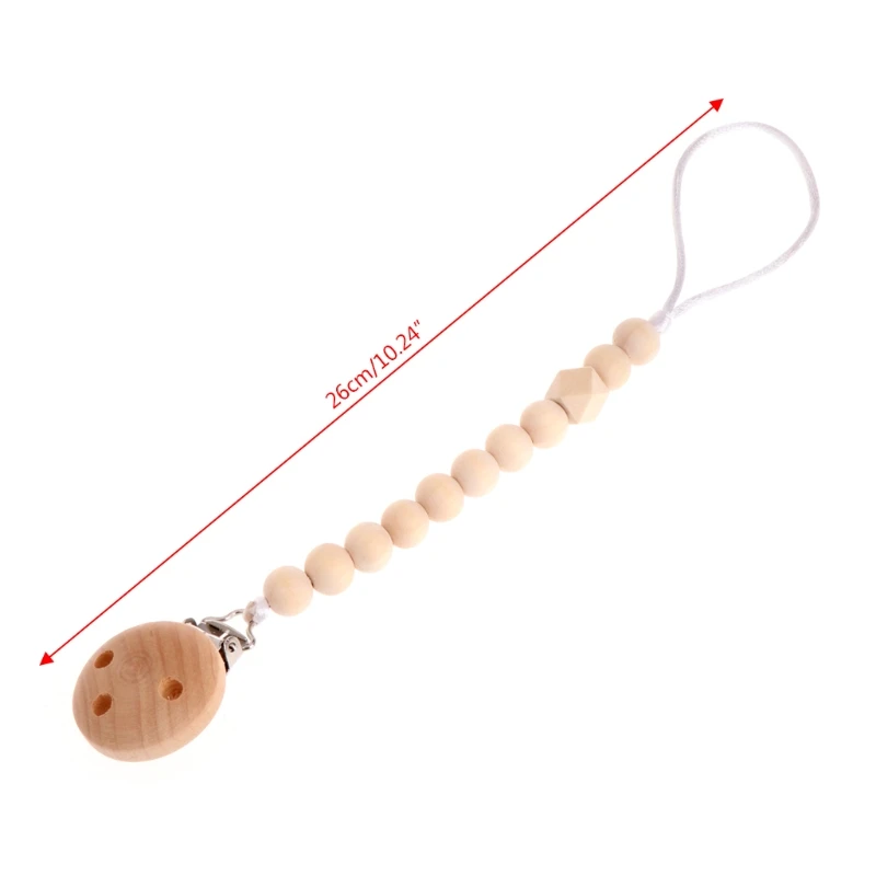 

Baby Infant Toddler Dummy Pacifier Soother Nipple Wooden Chain Clip Holder DIY New