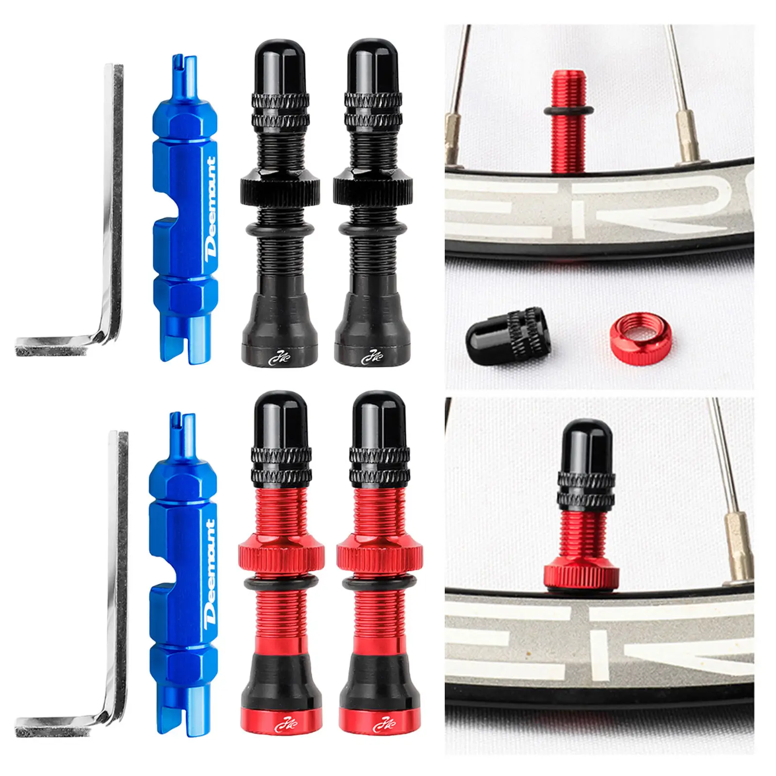 

Bike Valve Core with Removal Tool Kit Mountain Bike Tubeless Road Bicycle Cycling Repair Replacement Parts Accessories