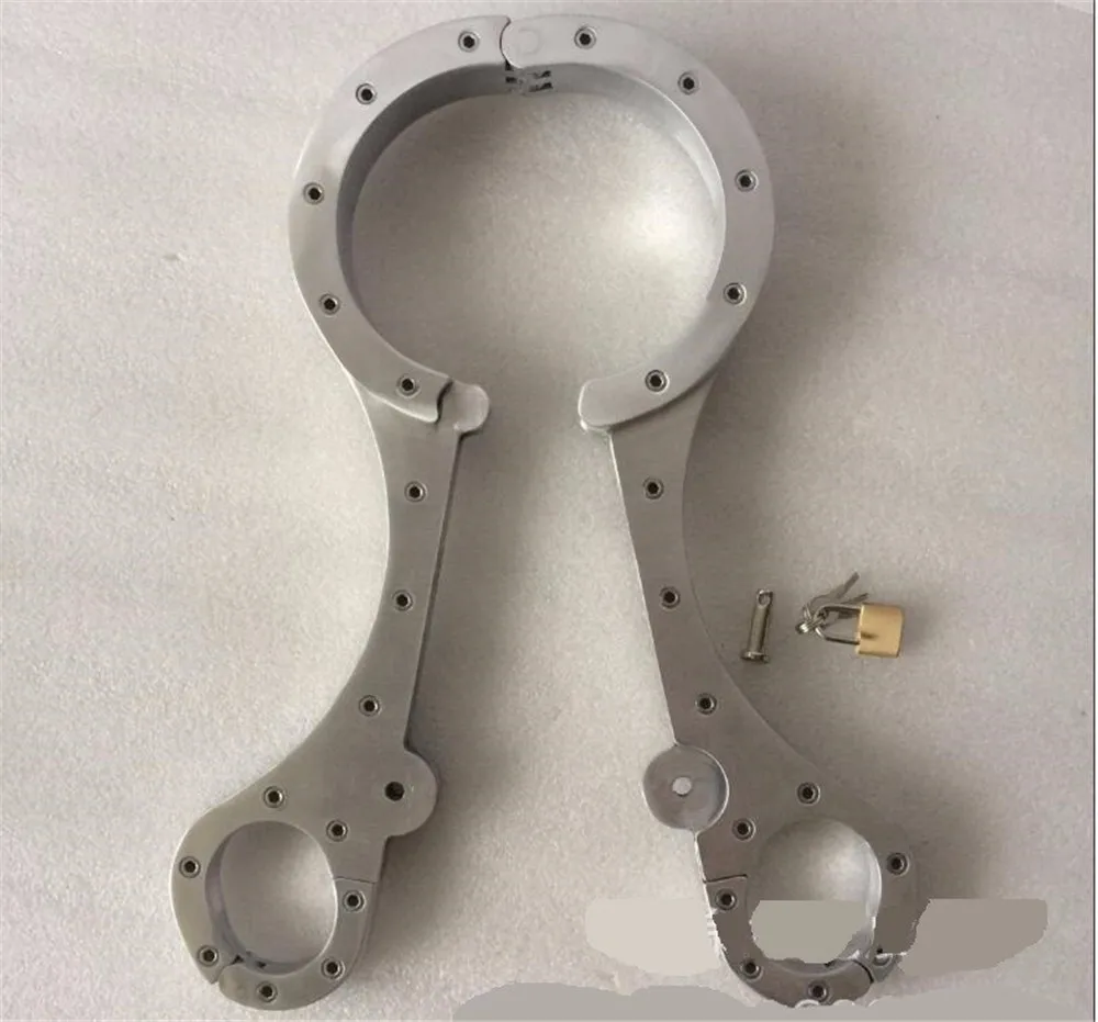 Роскошный ошейник для Шеи Шлем-бандаж из нержавеющей стали наручники манжеты на