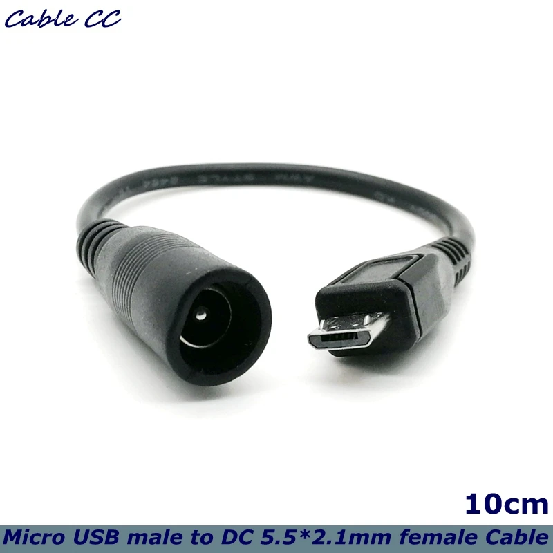 

USB Micro Revolution DC 5.5x2.1 Female Transfer Wiring Power Charging Conversion Plug Line 5.5 2.1mm