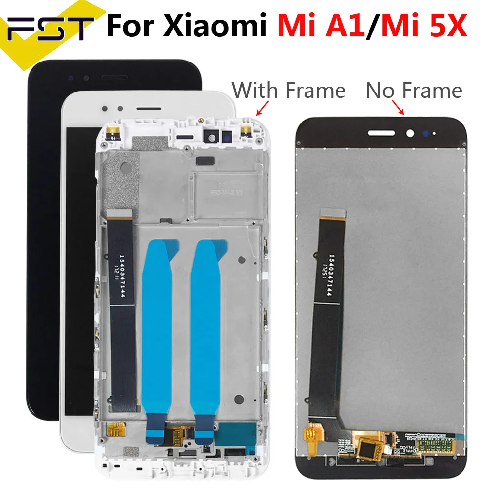 ЖК дисплей 5 дюйма для Xiaomi Mi A1 MiA1 Mi5X 5X дигитайзер сенсорного экрана с рамкой