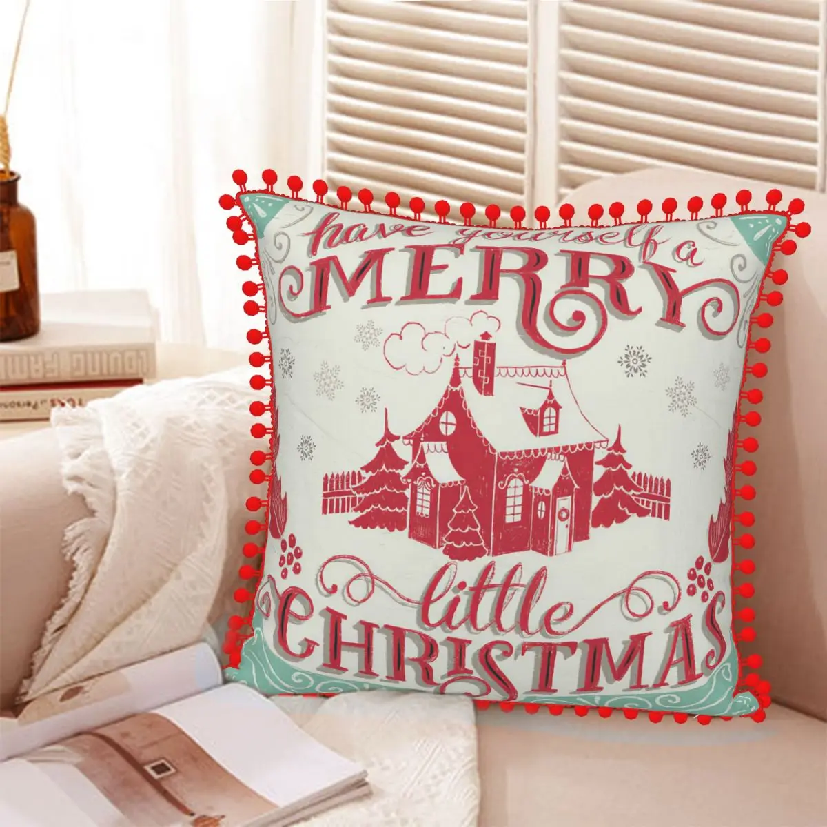 

Рождественская плюшевая наволочка с надписью "Merry Little Christmas", наволочка для дивана, подушки, Наволочки, подушка