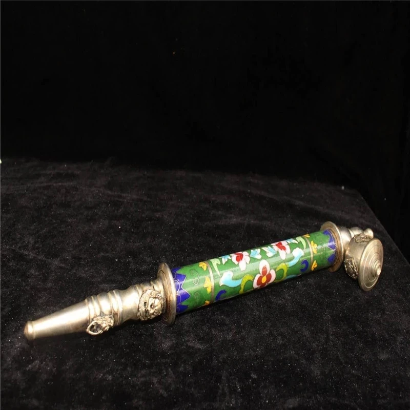 

Chinese Beijing Goods Copper Tire Cloisonne Filament Pipe Tobacco Pot