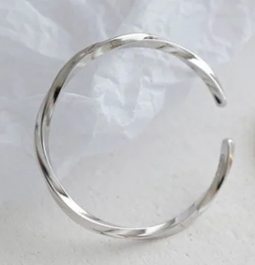 Silver F.I.N.S минималистичное кольцо из стерлингового серебра S925 INS, простое кольцо Mobius, скрученные ювелирные изделия, двухтонное открытое тонкое кольцо из серебра 925 пробы - Цвет основного камня: Silver