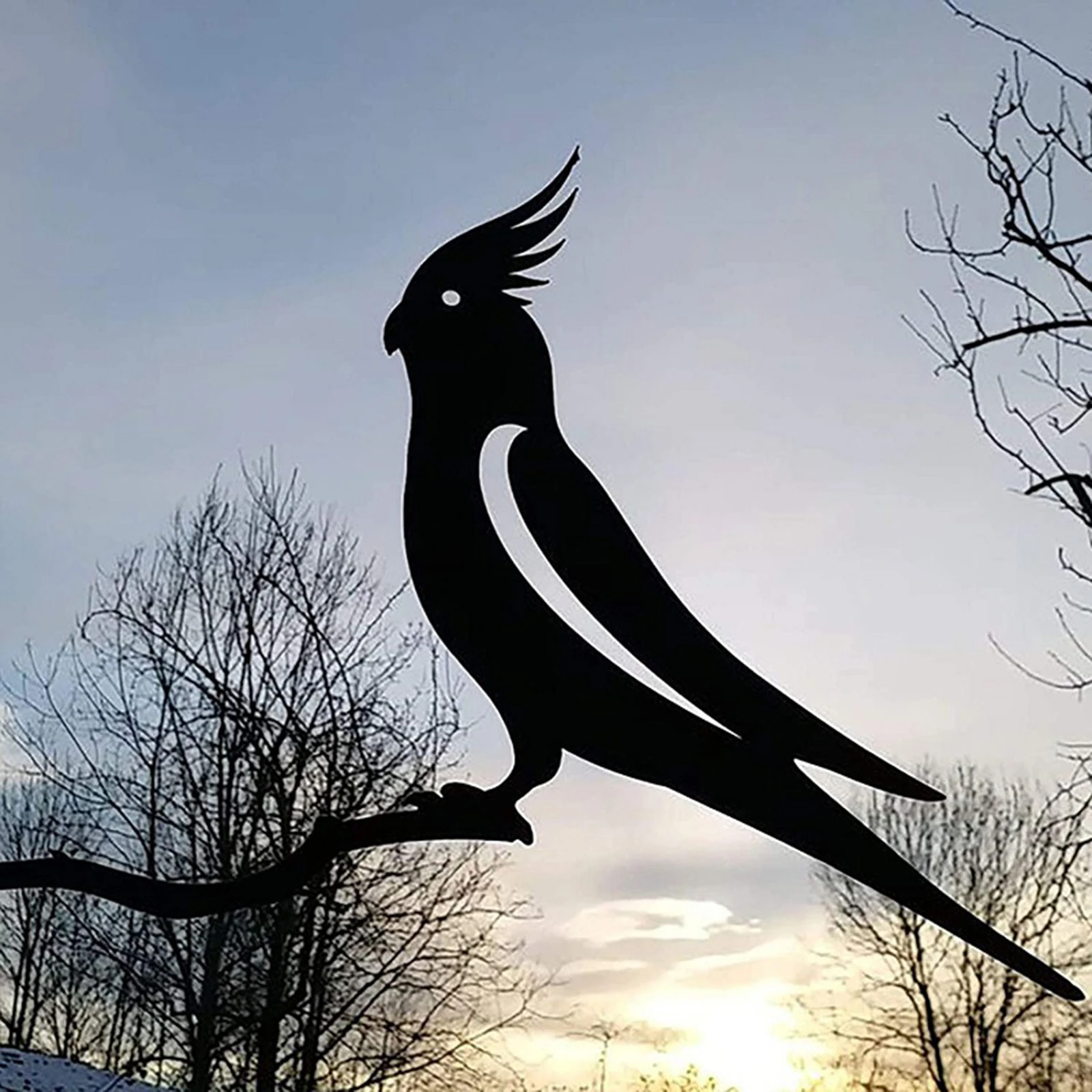 

Animal Parrot Bird Silhouette Bare Finish Garden Ornament Art Decor Tree