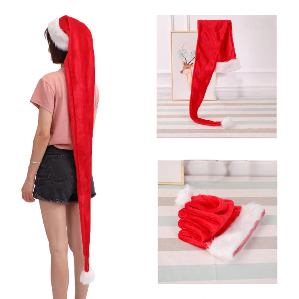 Новинка 2020 года новогодняя длинная шапка Санта Клауса для рождественской