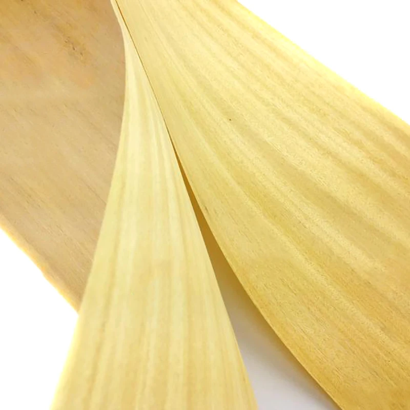 1 рулон шпона из натурального золотого тика тонкая желтая древесина твердая