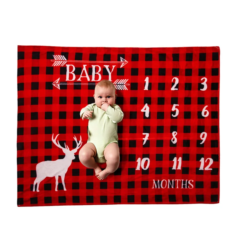 Baby Bedding Clothing Newborn Monthly Patterns Growth Milestone Blanket Photography Prop Background Cloth Birthday Gift | Дом и сад