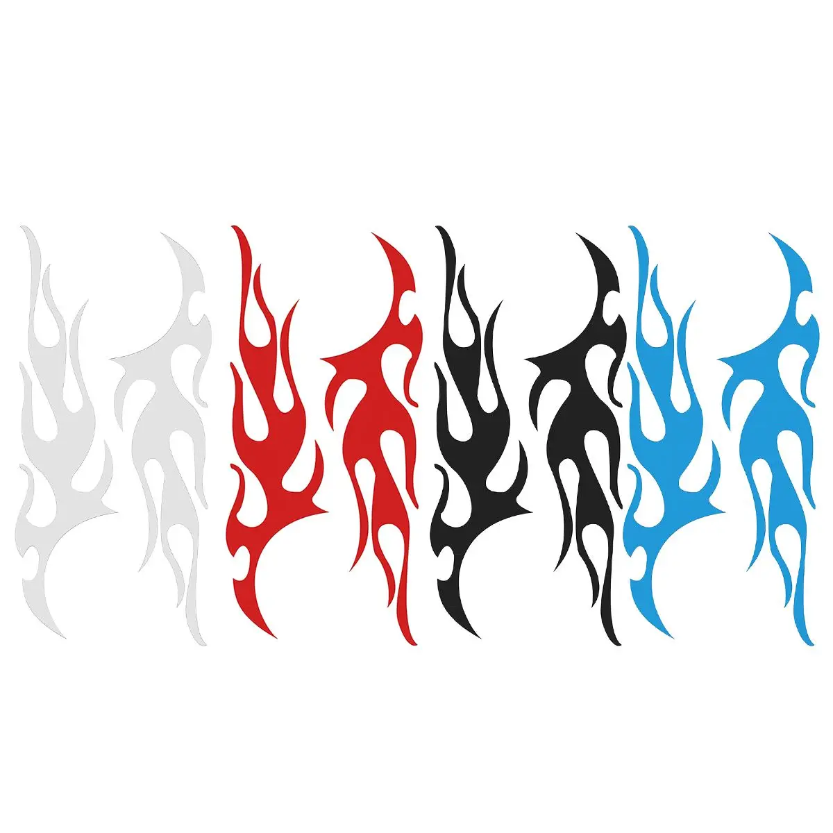 

New Pair 12"x 48" Car Body Side Sticker Large Flame Stickers DIY Car Door Flaming Graphic Decal For Marine Boat Car Truck