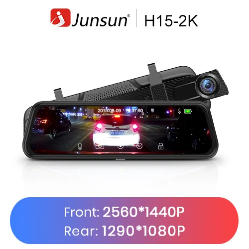 F1440 R1080 Jusnun H15 HD 2K Автомобильная камера в зеркале 2560*1440P поток зеркало заднего вида 10 ''ips 1080P привод Видео Авто рекордер Регистратор - Название цвета: F1440 R1080