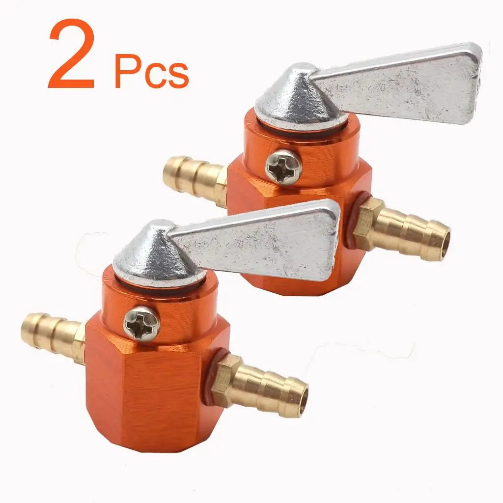 

2X 6MM MOTORCYCLE QUAD ATV IN-LINE PETCOCK VALVE PETROL ON-OFF FUEL TAP 6mm