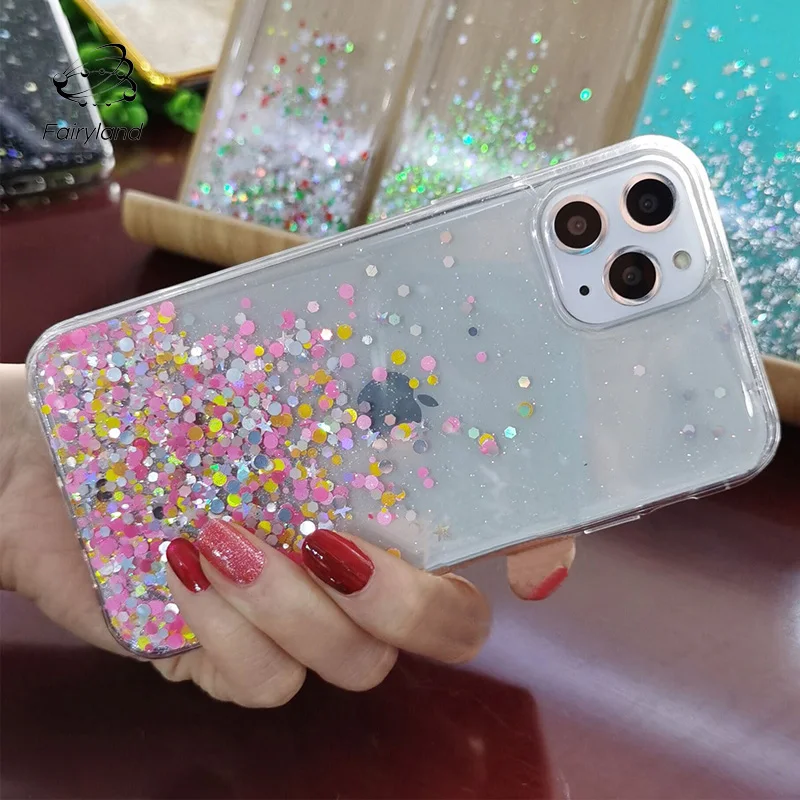 Разноцветный Блестящий Прозрачный чехол с блестками роскошный блестящий градиентный чехол для телефона из ТПУ с жидким песком чехол для iPhone SE 7 8 Plus XS MAX