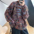 Свитер трикотажный Женский, плотная утепленная водолазка с кисточками, пуловер, свитер для мужчин, винтажный стиль, свободного покроя, уличная одежда