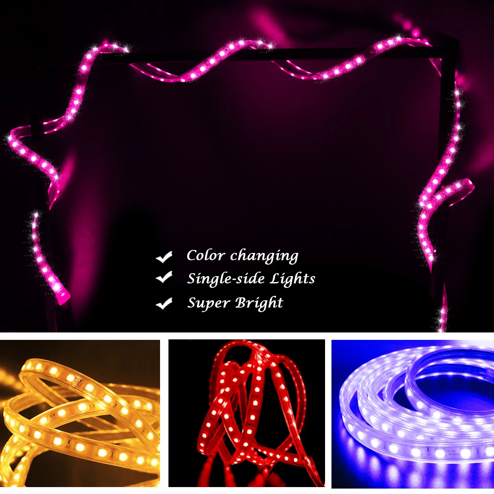 Светодиодная лента RGB 220 В переменного тока 60 светодиодов/м водонепроницаемая