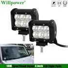 Колес техники высокой проходимости, автомобильные диски 18 Вт 4 дюйма светодиодный стручки A-столбовое пятно светильник для Jeep JK Polaris UTV ATV Moto 4x4, противотуманная фара светильник с тракторной косилки рабочий светильник