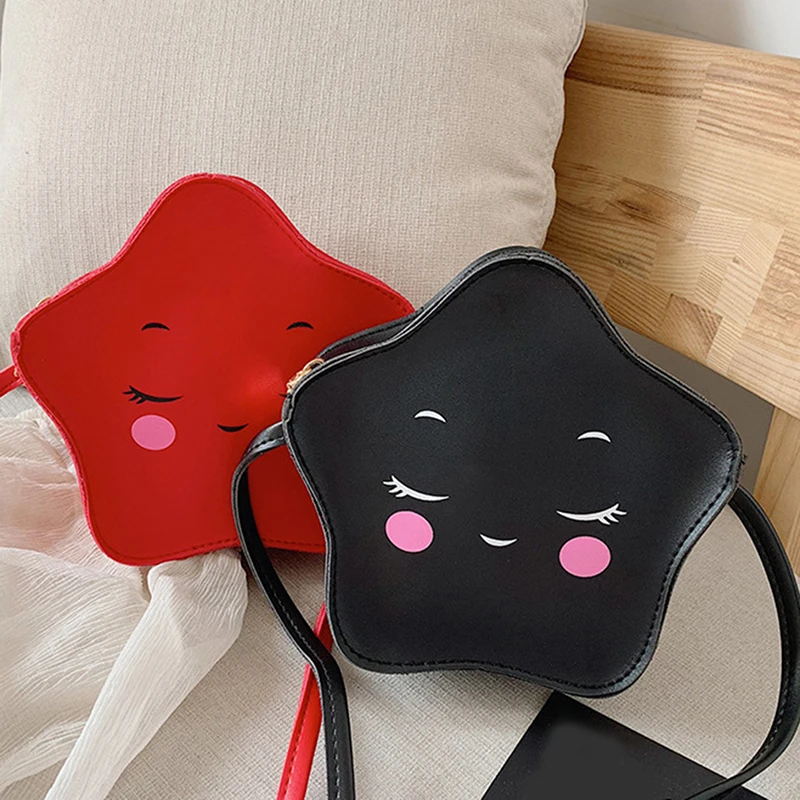 

Lovely Children's Coin Purse Kids' Zipper Small Shoulder Bag Stars Messenger Bag PU Mini Star Crossbody Bag For Girls