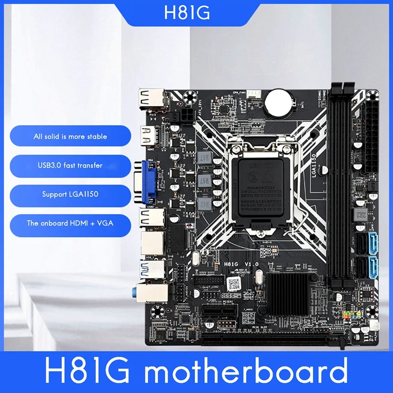 

Материнская плата H81 H81G LGA 1150 M-ATX DDR3 поддерживает 2X8G для процессора Core Celeron/Pentium E3 V3