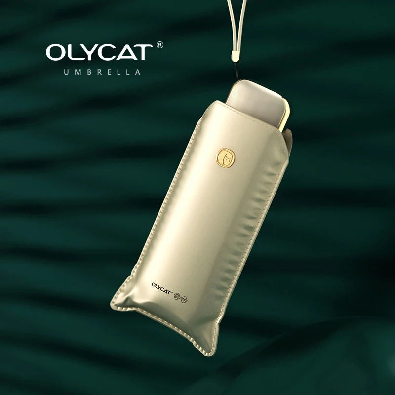 

Мини-зонт от солнца Olycat, портативный складной, с защитой от УФ излучения, из титана и серебра, с карманом, для путешествий, летняя