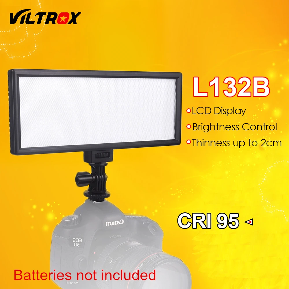 Viltrox L132B Камера светодиодный светильник ультра тонкий ЖК дисплей Дисплей с