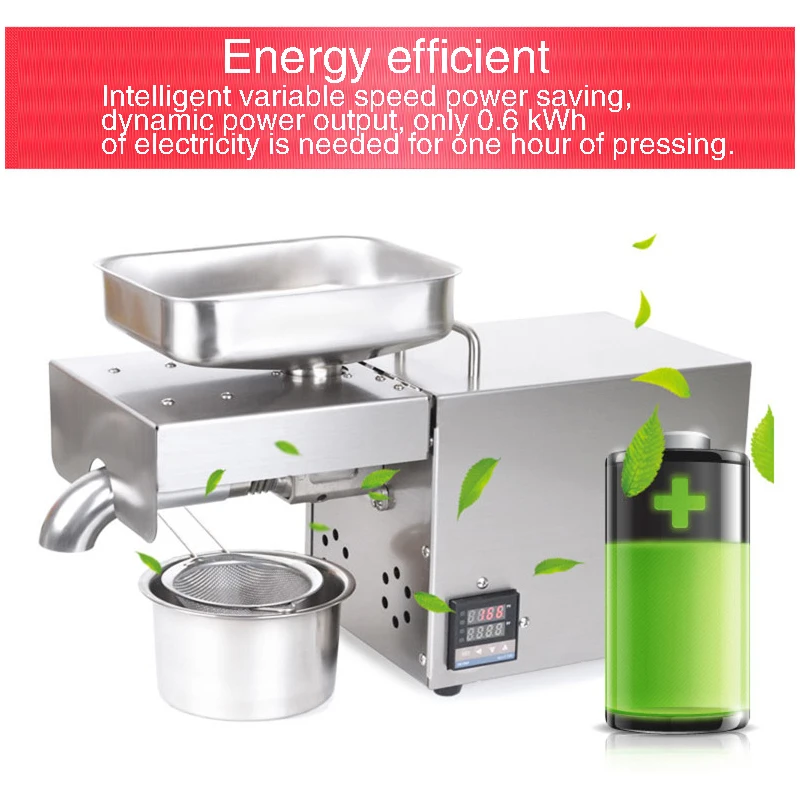 

Intelligent Temperature Control Stainless Steel Oil Press Small Household Kitchen Appliances Edible Oil Processing Equipment