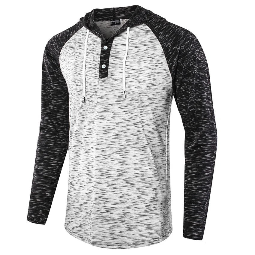 

Men's Jacquard Knitted Casual Long Sleeve Raglan Henley Jersey Hoodie T Shirt With Hooded Hat Stylish Men Tee Shirt Clothing Top