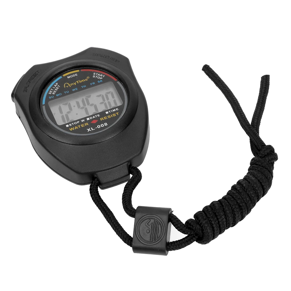 

Running Counter Timers With Strap Clock with Alarm Professional Sports Timer Handheld Stopwatch Digital LCD Chronograph