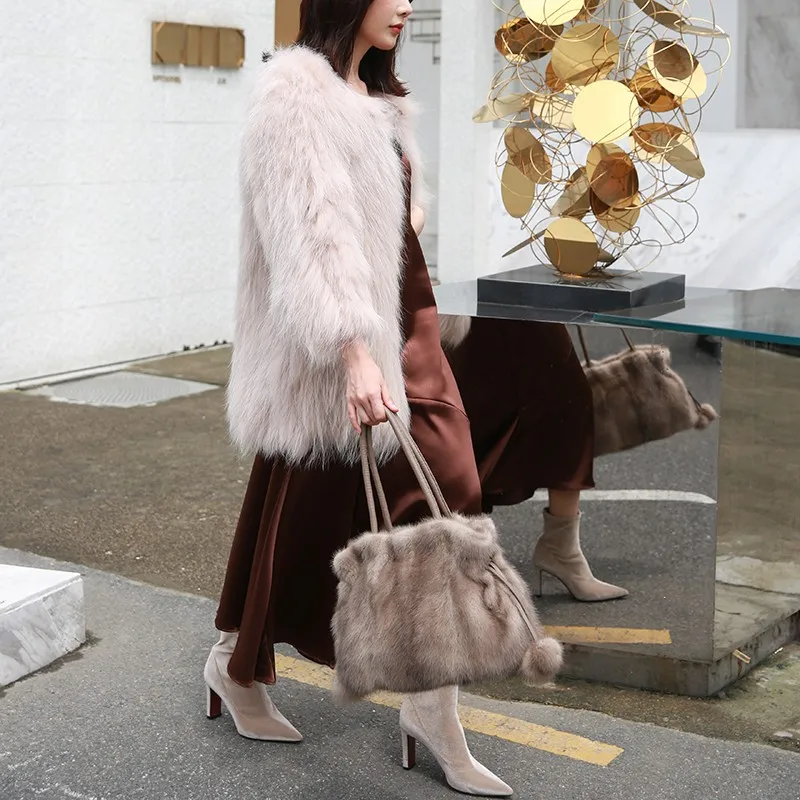 2020 женская сумка из натурального меха норки сумки на запястье зимние модные