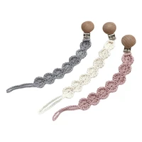 baby teething soother clip crochet pacifier chain cotton woven diy dummy nipple holder leash strap shower gifts