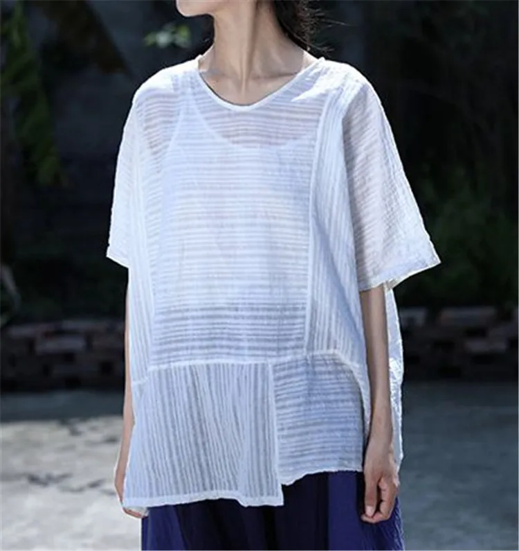 

Original design new summer pure cotton short sleeve top women's loose white all-around clear short Pullover T-shirt