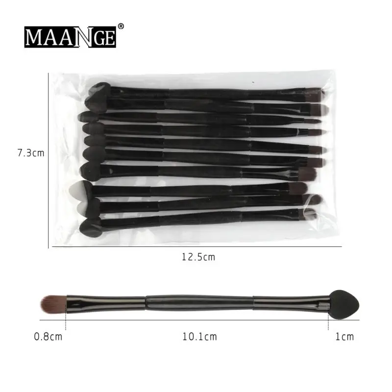 

10pcs Makeup Eye Shadow Brush Double-headed Beauty Cosmetic Tools Portable Eyeshadow Applicator Make Up Brushes Maquiagem Tool