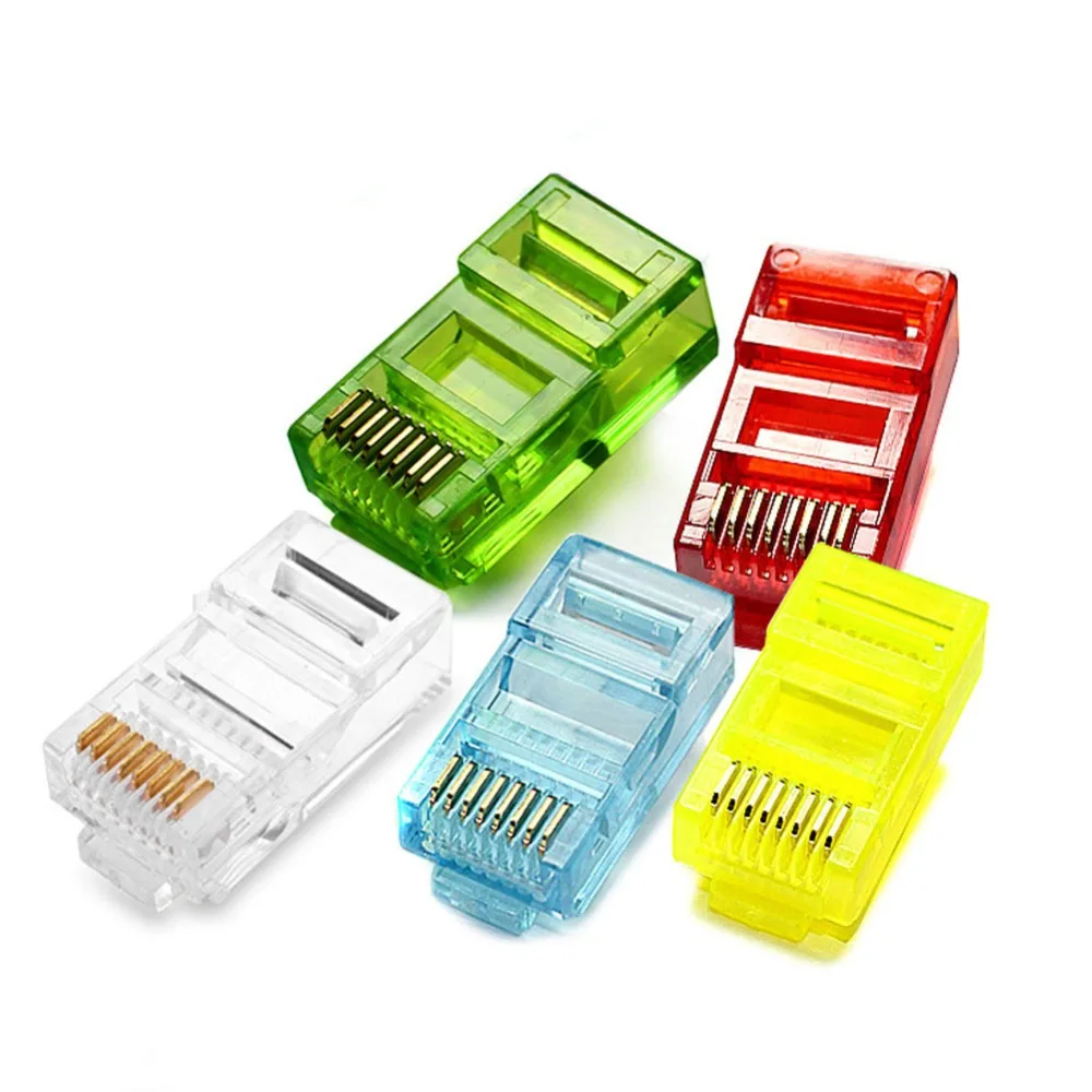 

10pcs Colorful RJ45 Modular Plug Network Cable LAN Connector Plug End 8P8C CAT5 CAT5E