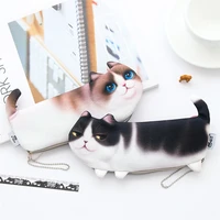 new creative simulation cat cute pencil case meow star student small make up bag zero wallet
