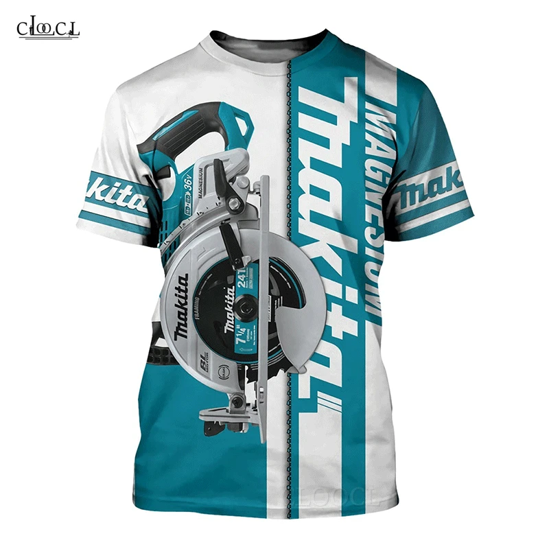 Новейшая Мужская футболка CLOOCL с 3D принтом Makita Tools летняя Уличная Повседневная в