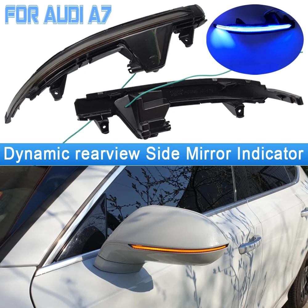 

Dynamic Turn Signal LED Light Flowing Water Blinker Flashing Indicator For Audi A7 S7 RS7 4G8 2010 2011 2012 2013 2014 2015-2017