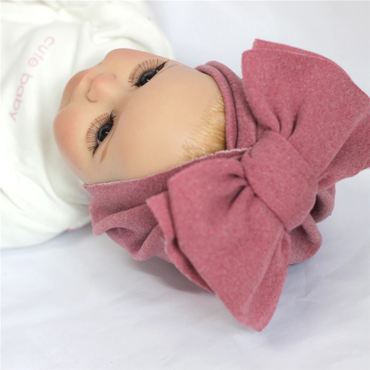 

0-4T Velet Baby Girl Beanies Big Bows kids Hat Warm Spring Autumn Girl Bonnet Hat Solid Color Soft Children Toddler Beanie Cap